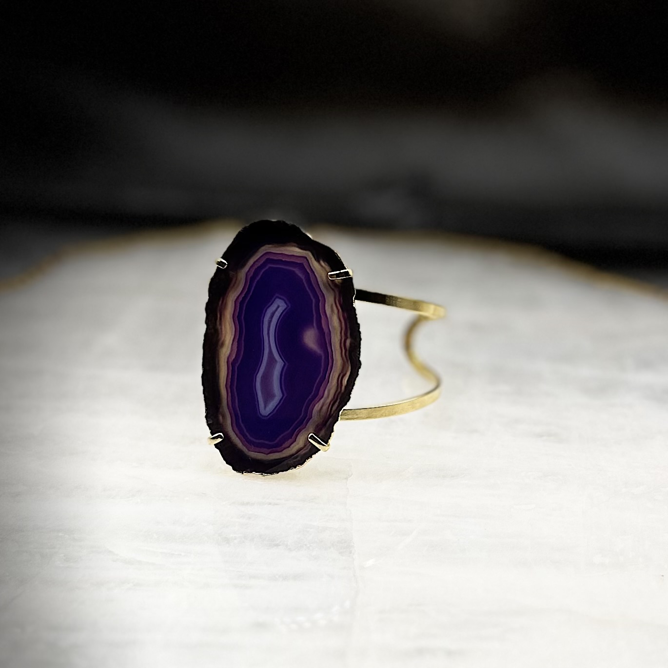 Βραχιόλι με Μωβ Γεώδη Αχάτη 