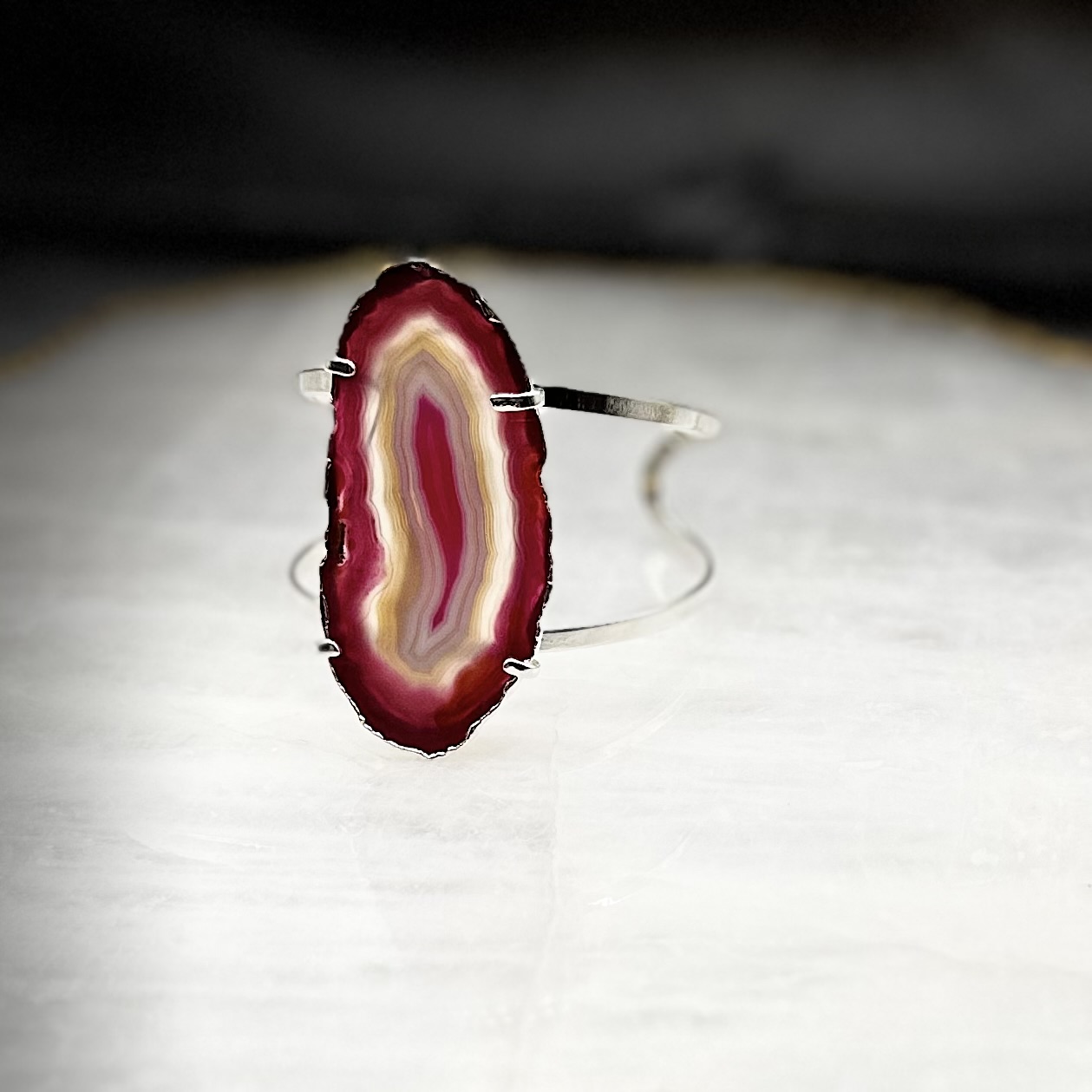 Βραχιόλι με Φούξια Γεώδη Αχάτη 