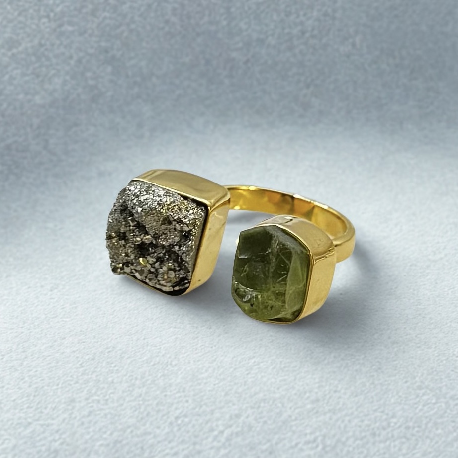 Δαχτυλίδι με Πυρίτη και Περίδοτο