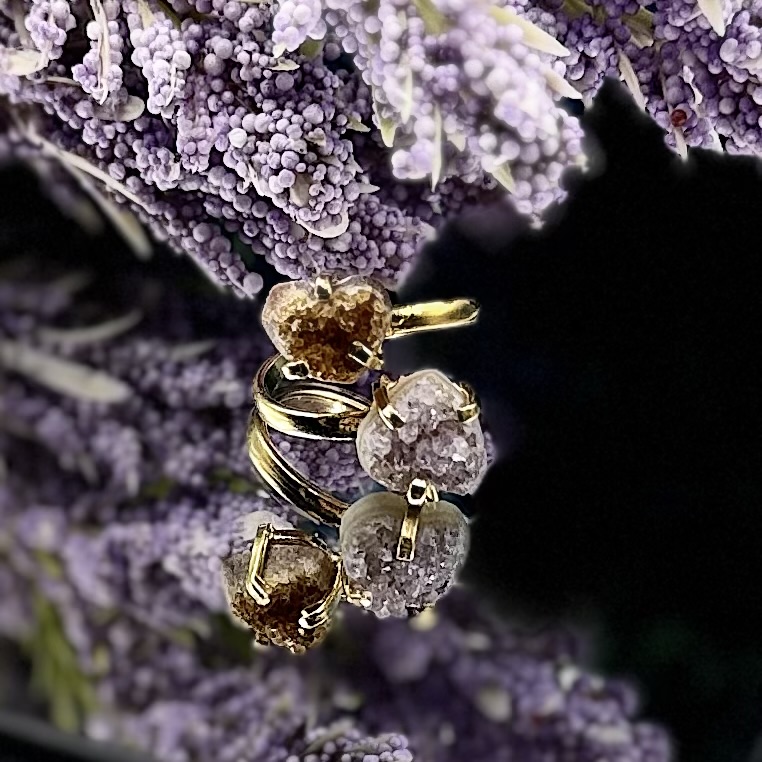 Δαχτυλίδι με Druzy και αμέθυστο 