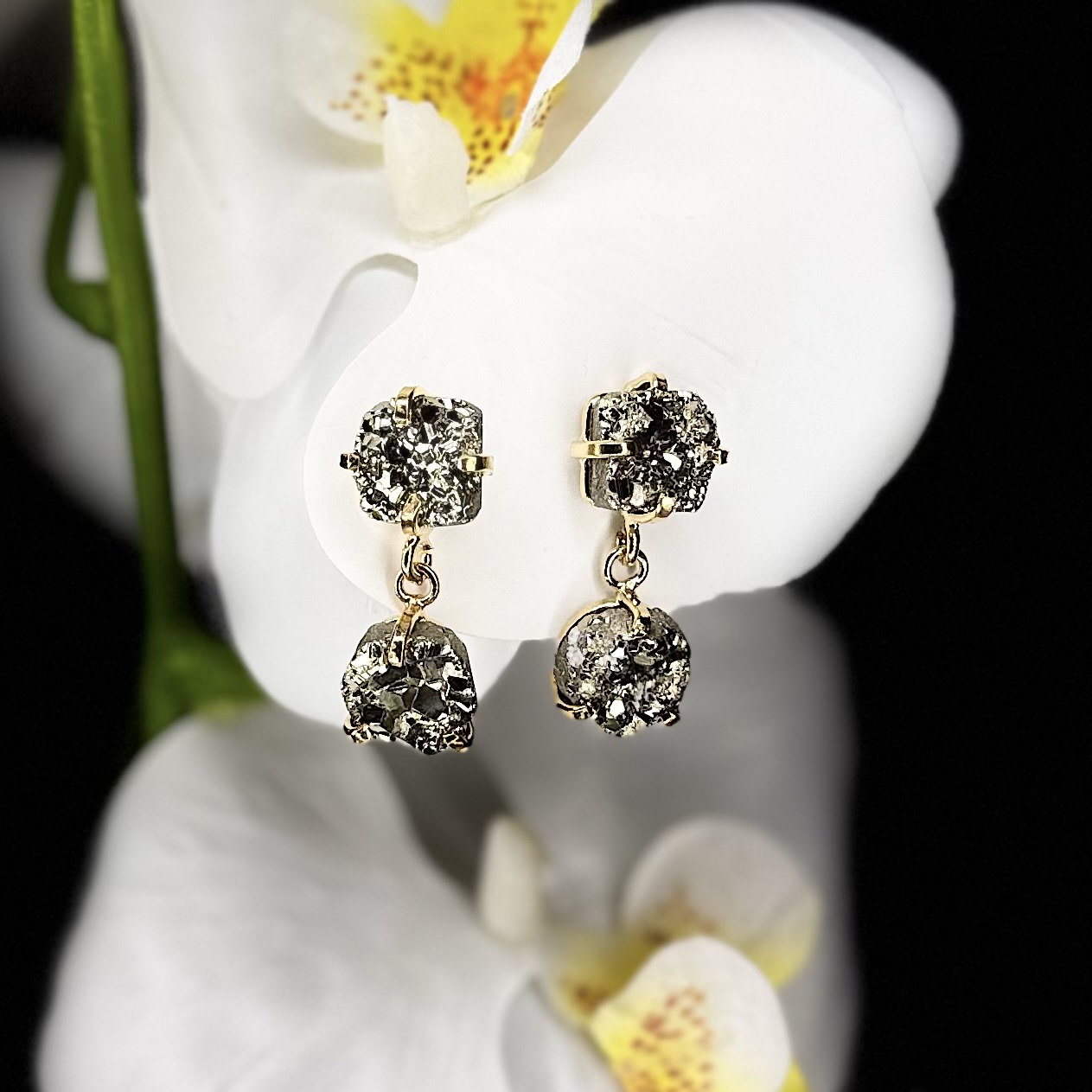 Σκουλαρίκια με πυρίτη 