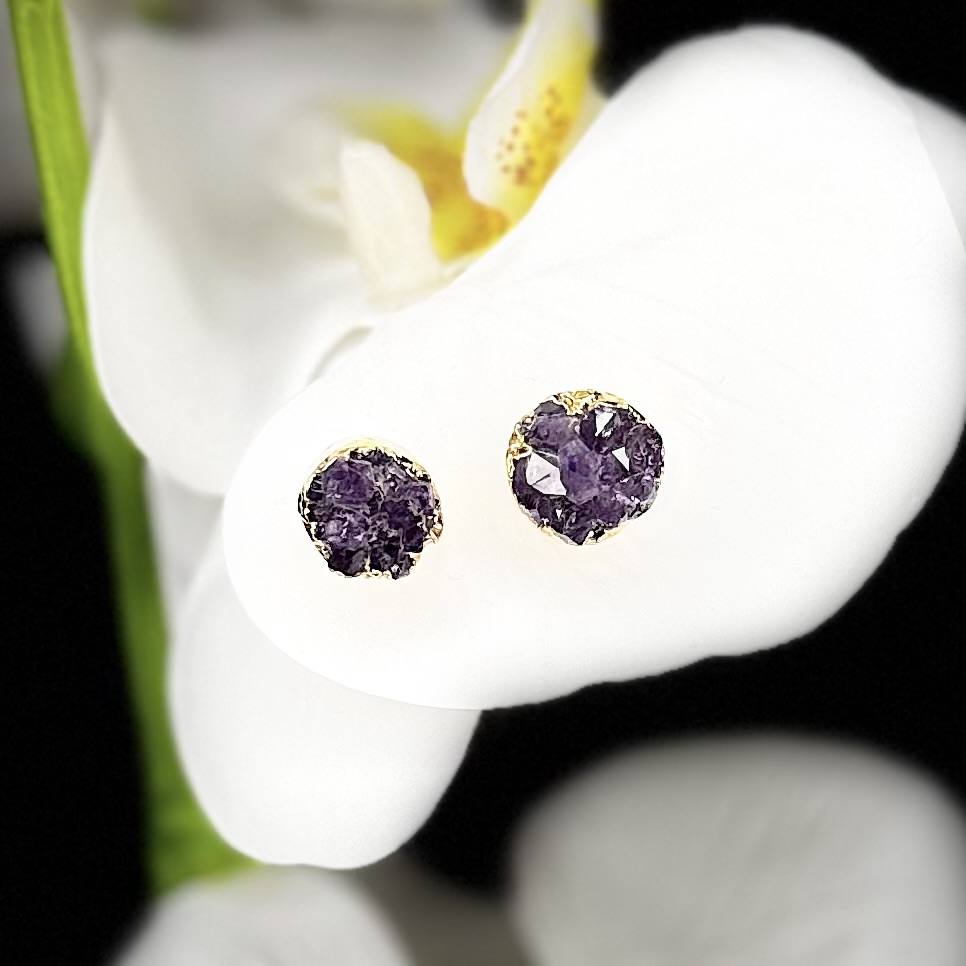 Σκουλαρίκια με αμέθυστο 