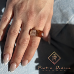 Δαχτυλίδι με Ροζ Χαλαζία και Καρνεόλη 