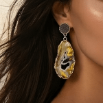 Σκουλαρίκια με γεώδη αχάτη και Druzy