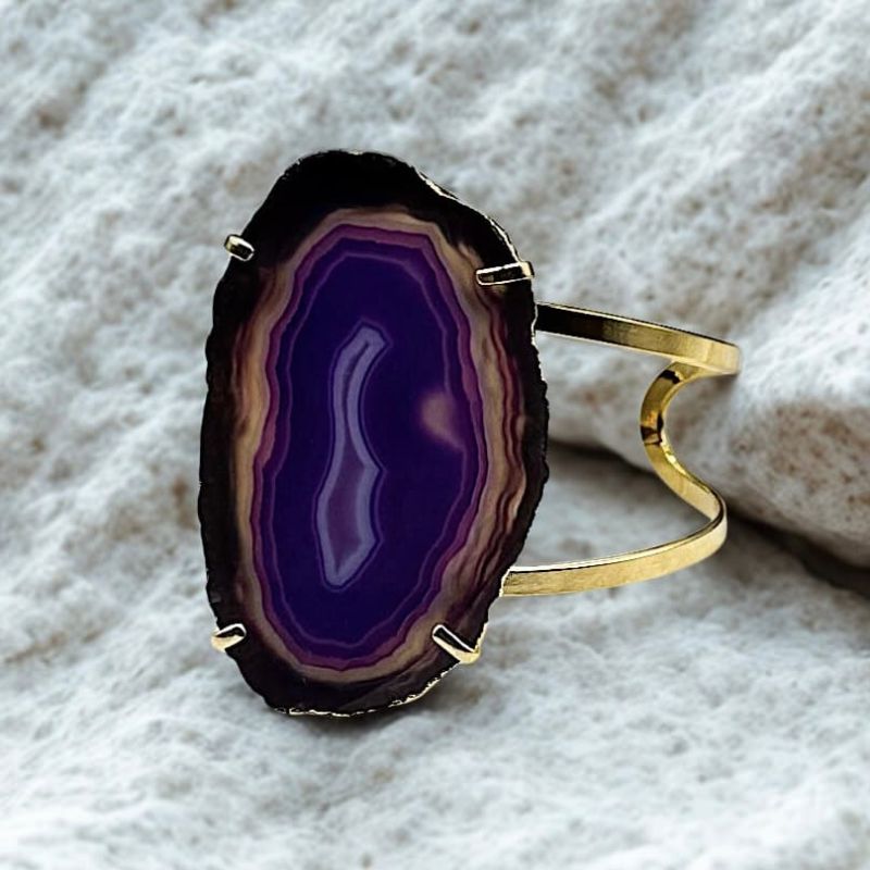 Φωτογραφία από Βραχιόλι με Μωβ Γεώδη Αχάτη 