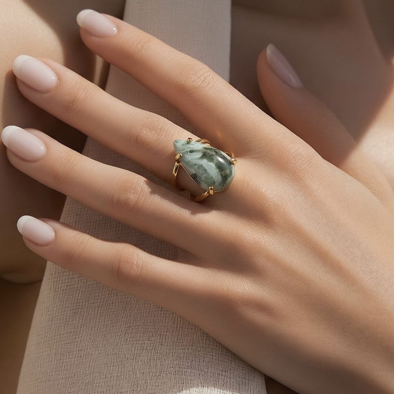 Φωτογραφία από Ring with Larimar Cabochon