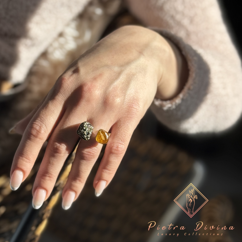 Φωτογραφία από Δαχτυλίδι με Πυρίτη και Κίτρινη